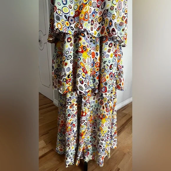NWT STAUD Caya Tiered Flowy Retro Millefiori Multi Print Maxi Dress - Picture 15 of 16